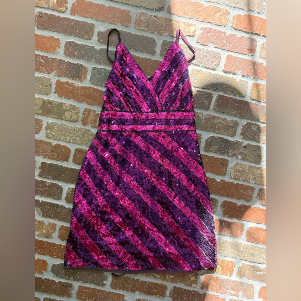 Lulu's Pink and Purple Sequin Dress